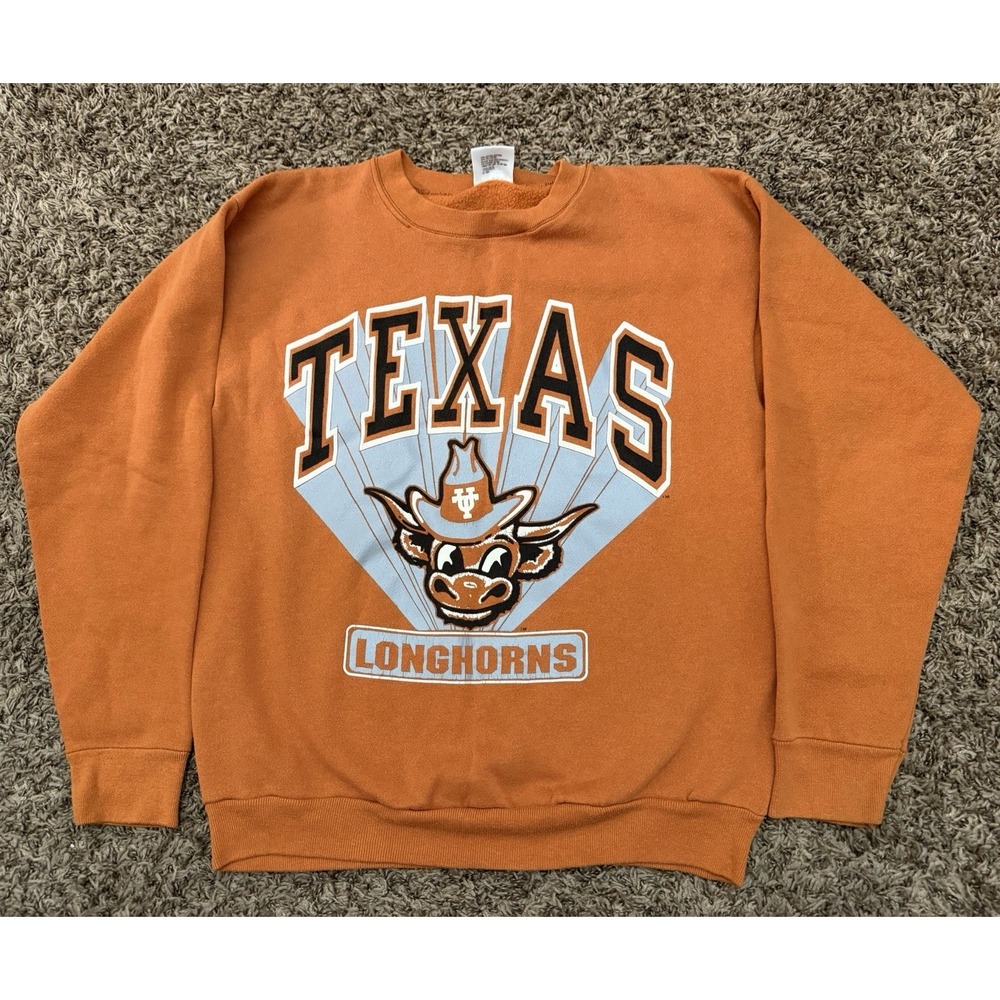 Vintage 90s TNT UT Texas Longhorns 'Bevo' Crewneck Sweatshirt Football Sz Large